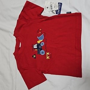 Vintage CARTER'S Sz 12-18 Months Boy's Red Construction Truck Tee T-Shirt NWT